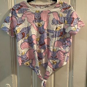 Primark Disney Dumbo Tie Crop Top Shirt